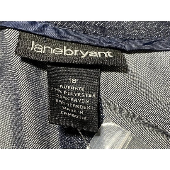 Lane Bryant Womens Wide Leg Pants Plus Size 18 Blue Jean High Waist Trousers NWT - Picture 8 of 9